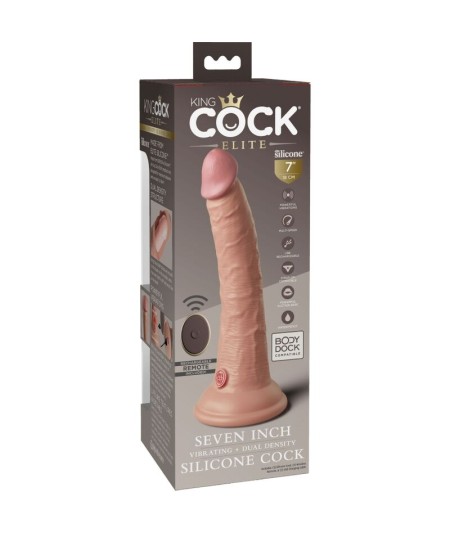 KING COCK - ELITE DILDO REALISTICO VIBRADOR & SILICONA CONTROL REMOTO 17.8 CM