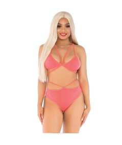 LEG AVENUE - TOP & BRAGAS CON TIRANTES CORAL