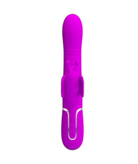 PRETTY LOVE - VIBRADOR RABBIT MULTIFUNCIÓN 4 EN 1 MARIPOSA FUCSIA