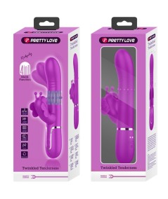 PRETTY LOVE - VIBRADOR RABBIT MULTIFUNCIÓN 4 EN 1 MARIPOSA FUCSIA