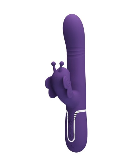 PRETTY LOVE - VIBRADOR RABBIT MULTIFUNCIÓN 4 EN 1 MARIPOSA MORADO