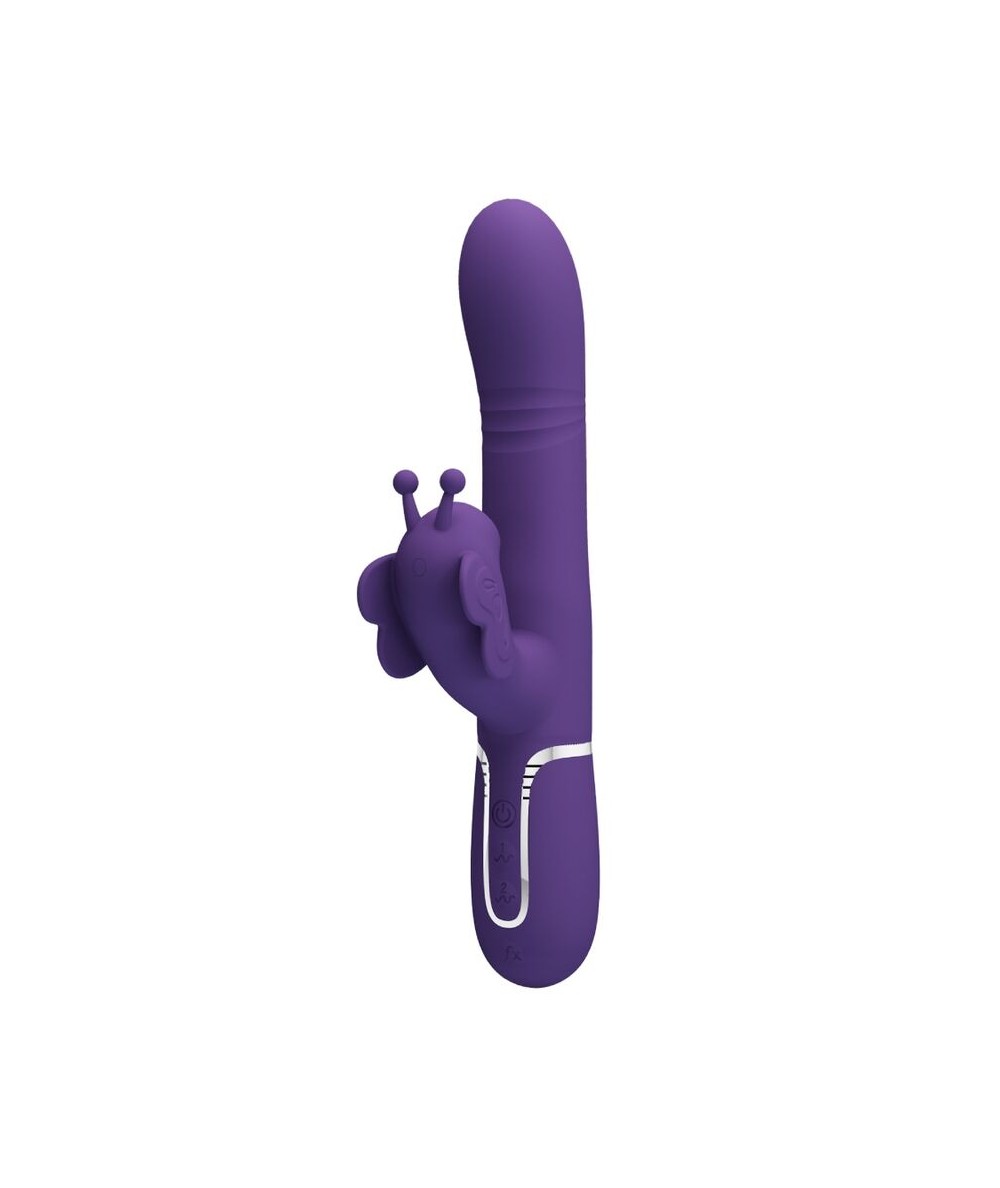 PRETTY LOVE - VIBRADOR RABBIT MULTIFUNCIÓN 4 EN 1 MARIPOSA MORADO