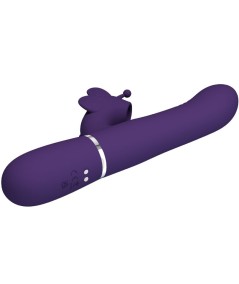 PRETTY LOVE - VIBRADOR RABBIT MULTIFUNCIÓN 4 EN 1 MARIPOSA MORADO