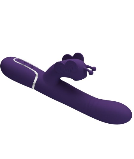 PRETTY LOVE - VIBRADOR RABBIT MULTIFUNCIÓN 4 EN 1 MARIPOSA MORADO