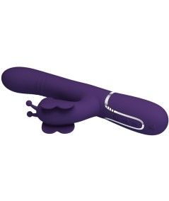 PRETTY LOVE - VIBRADOR RABBIT MULTIFUNCIÓN 4 EN 1 MARIPOSA MORADO