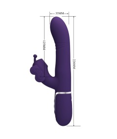 PRETTY LOVE - VIBRADOR RABBIT MULTIFUNCIÓN 4 EN 1 MARIPOSA MORADO