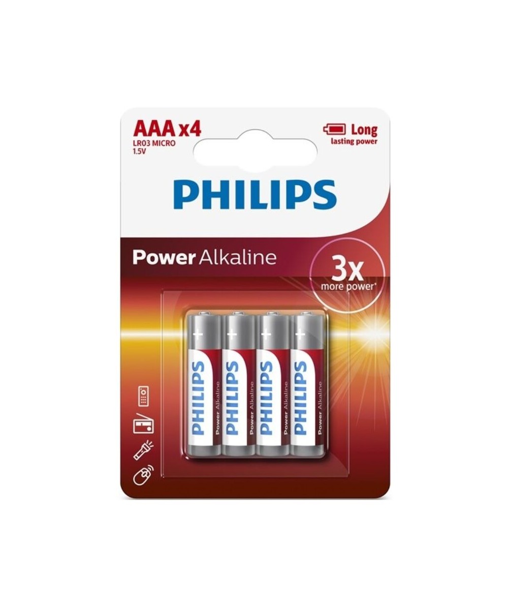 PHILIPS - POWER ALKALINE PILA AAA LR03 BLISTER*4