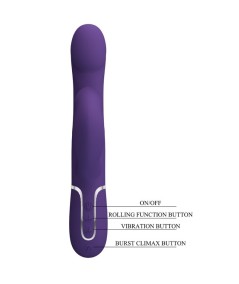 PRETTY LOVE - ZALIN VIBRADOR RABBIT PERLAS 4 EN 1 MORADO