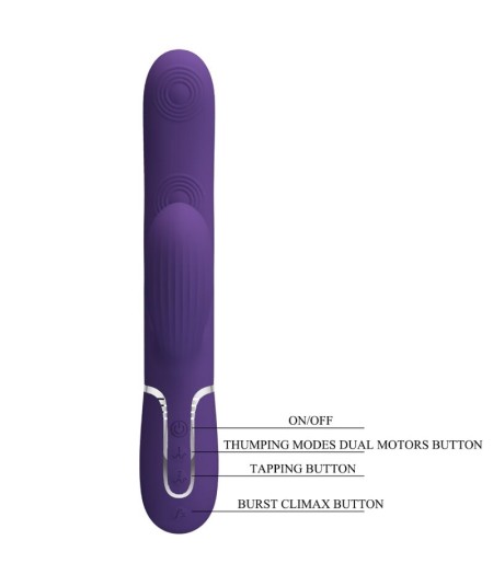 PRETTY LOVE - PERLITA VIBRADOR PUNTO G 3 EN 1 MULTIFUNCIÓN MORADO