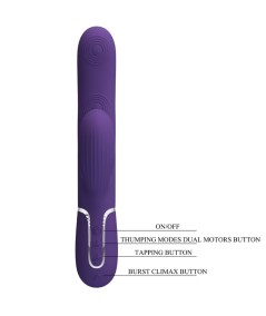 PRETTY LOVE - PERLITA VIBRADOR PUNTO G 3 EN 1 MULTIFUNCIÓN MORADO