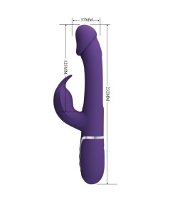 PRETTY LOVE - KAMPAS VIBRADOR RABBIT 3 EN 1 MULTIFUNCIÓN CON LENGUA VIOLETA