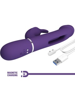 PRETTY LOVE - KAMPAS VIBRADOR RABBIT 3 EN 1 MULTIFUNCIÓN CON LENGUA VIOLETA