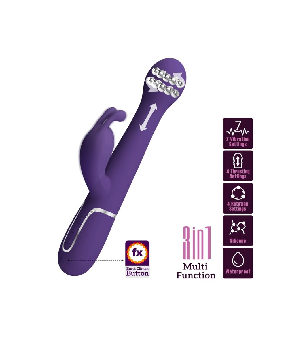 PRETTY LOVE - DEJON VIBRADOR RABBIT 3 EN 1 MULTIFUNCIÓN MORADO