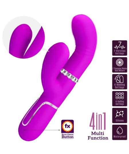 PRETTY LOVE - VIBRADOR PUNTO G MULTIFUNCIÓN FUCSIA