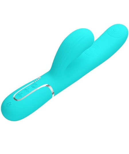 PRETTY LOVE - PERLITA VIBRADOR PUNTO G 3 EN 1 MULTIFUNCIÓN VERDE AGUA