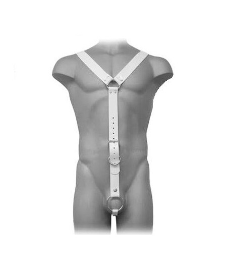 LEATHER BODY - HARNESS MEN BLANCO