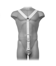 LEATHER BODY - HARNESS MEN BLANCO