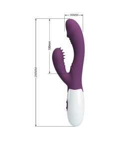 PRETTY LOVE - BUTTERFLY KISS VIBRADOR RABBIT & ESTIMULADOR PUNTO G MORADO