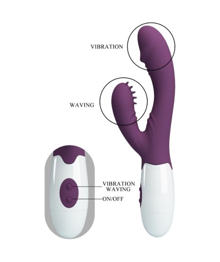 PRETTY LOVE - BUTTERFLY KISS VIBRADOR RABBIT & ESTIMULADOR PUNTO G MORADO