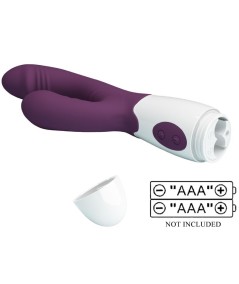 PRETTY LOVE - BUTTERFLY KISS VIBRADOR RABBIT & ESTIMULADOR PUNTO G MORADO