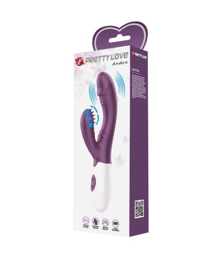 PRETTY LOVE - BUTTERFLY KISS VIBRADOR RABBIT & ESTIMULADOR PUNTO G MORADO