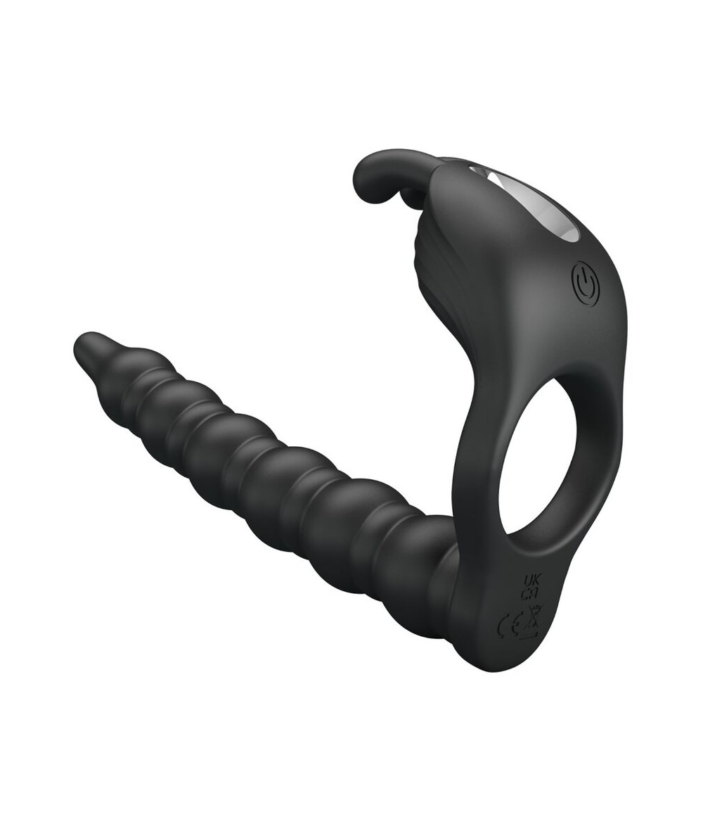 PRETTY LOVE - BLACKNEY ANILLO PENE CON PLUG VIBRADOR NEGRO