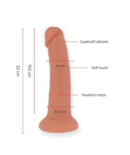 ONINDER - LARGE BOGOTÁ DILDO VIBRADOR 9 VELOCIDADES NATURAL 22 CM -O- 4.5 CM - APP GRATUITA