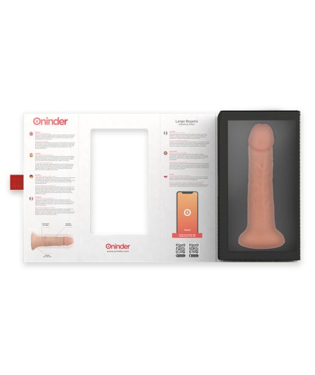 ONINDER - LARGE BOGOTÁ DILDO VIBRADOR 9 VELOCIDADES NATURAL 22 CM -O- 4.5 CM - APP GRATUITA