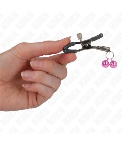 KINK - PINZAS PARA PEZONES CON DOBLE CAMPANILLA ROSA 6 CM