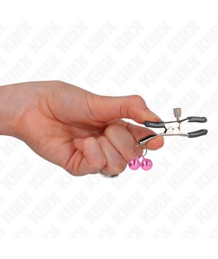 KINK - PINZAS PARA PEZONES CON DOBLE CAMPANILLA ROSA 6 CM