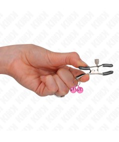 KINK - PINZAS PARA PEZONES CON DOBLE CAMPANILLA ROSA 6 CM