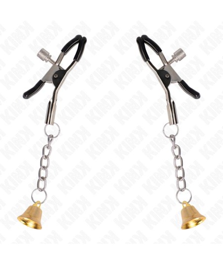 KINK - PINZAS PARA PEZONES CON COLGANTE DE CAMPANA DORADO 6 CM