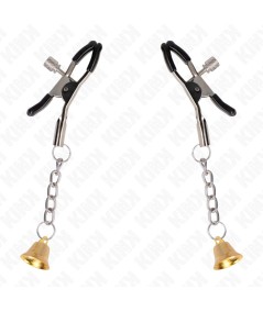 KINK - PINZAS PARA PEZONES CON COLGANTE DE CAMPANA DORADO 6 CM