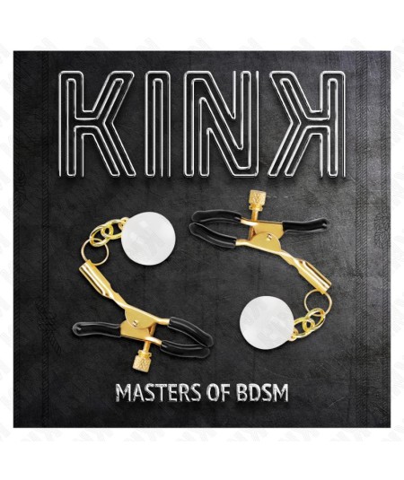 KINK - PINZAS PARA PEZONES DORADAS CON COLGANTE DE VIDRIO 6 CM