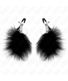 KINK - PINZAS PARA PEZONES CON PLUMA NEGRO 7 CM