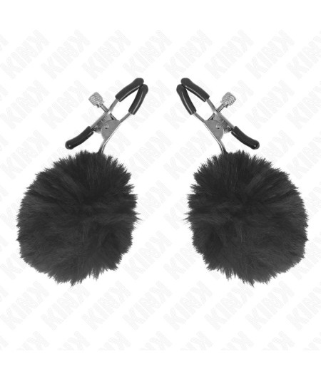 KINK - PINZAS PARA PEZONES CON POMPÓN NEGRO 6 CM