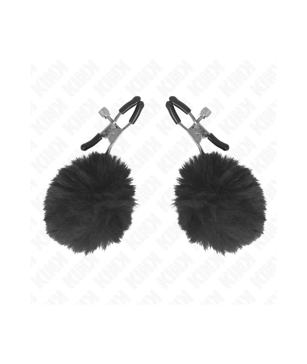 KINK - PINZAS PARA PEZONES CON POMPÓN NEGRO 6 CM