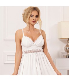 SUBBLIME - BABYDOLL ESCOTE V DETALLE LAZOS BLANCO L/XL