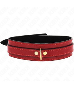 KINK - COLLAR AJUSTABLE ROJO VINO DETALLES DORADOS 29-42.5 CM X 4 CM