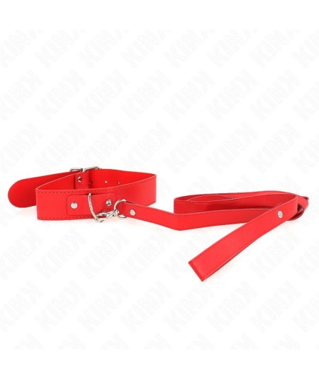 KINK - COLLAR CON CORREA 116 CM FINO ROJO AJUSTABLE 32-50 CM X 8 CM