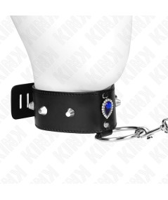 KINK - COLLAR CON CORREA 65 CM CON DIAMANTES AZULES AJUSTABLE 36-43 CM X 5 CM