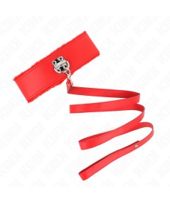 KINK - COLLAR CON CORREA 116 CM CON TACHUELAS PLATEADAS MODELO 4 ROJO AJUSTABLE 40-48 CM X 6 CM