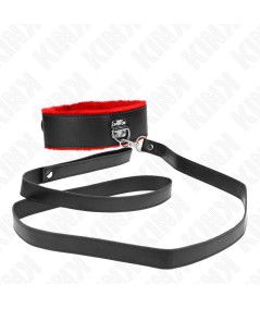 KINK - COLLAR CON CORREA 116 CM DE PIEL ROJO AJUSTABLE 40-48 CM X 6 CM