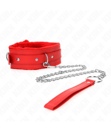 KINK - COLLAR CON CORREA 65 CM CON RESTRICCIONES ROJO AJUSTABLE 36-42 CM X 5.5 CM