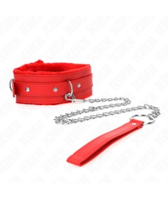 KINK - COLLAR CON CORREA 65 CM CON RESTRICCIONES ROJO AJUSTABLE 36-42 CM X 5.5 CM