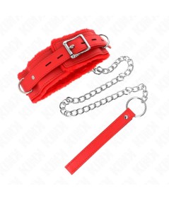 KINK - COLLAR CON CORREA 65 CM CON RESTRICCIONES ROJO AJUSTABLE 36-42 CM X 5.5 CM