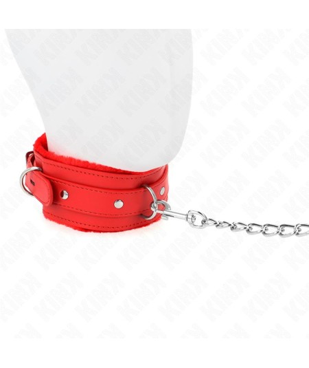 KINK - COLLAR CON CORREA 65 CM CON RESTRICCIONES ROJO AJUSTABLE 36-42 CM X 5.5 CM