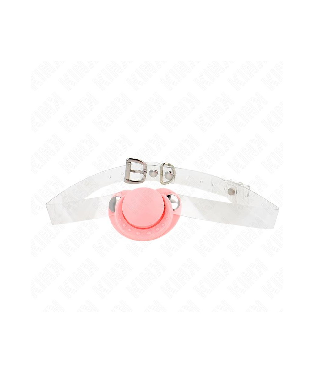 KINK - MORDAZA FORMA CHUPETE 5.5 x 4 CM ROSA AJUSTABLE 43-60 CM