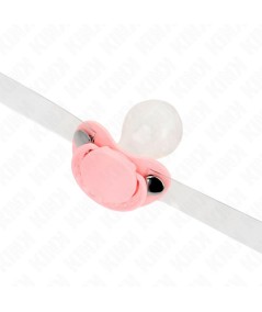 KINK - MORDAZA FORMA CHUPETE 5.5 x 4 CM ROSA AJUSTABLE 43-60 CM