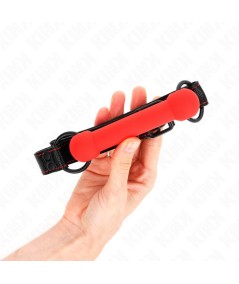 KINK - MORDAZA FORMA DE HUESO CON CORREA POLIPIEL ROJO AJUSTABLE 41-57 CM